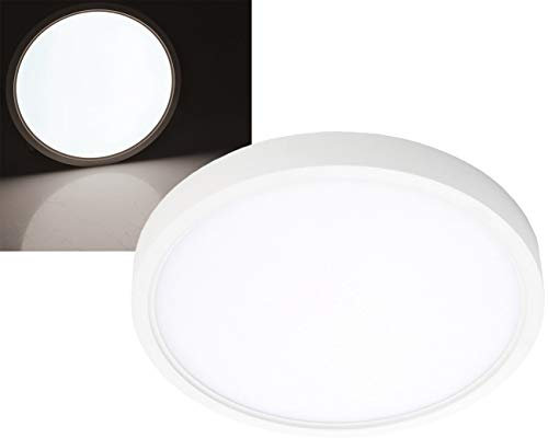 ChiliTec LED Deckenlampe Rund 24mm flach Leuchte für Wand Decke - 40cm 230V 3550 Lumen Aufbau Beleuchtung für Büro Flur Wohnzimmer Küche 4200k Neutralweiß