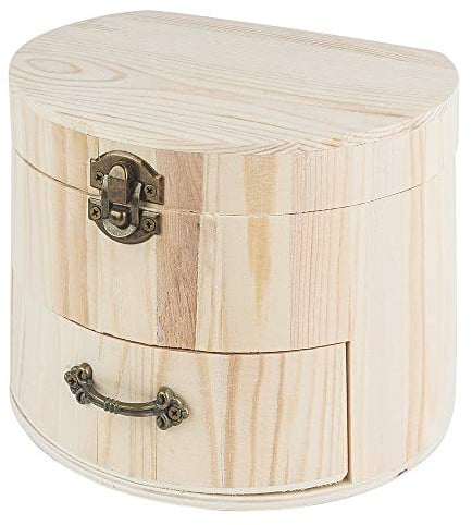 Ideen mit Herz Schmuckkästchen, Holz, 16,5cm x 13,5cm x 12,5cm, mit Schublade und verschließbarem Deckel