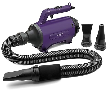 Hundefön Blower Pet Dryer Haustier-Fellpflegegebläse mit Heizung stufenlos 3.8 PS lila