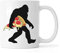 Desconocido Pizza Big Foot Pepperoni Pizza Sasquatch Yeti Taza de café de té de cerámica Blanco