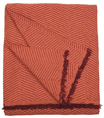 HOME MERCURY - Colcha Multiusos Sofa, Cubrecama, Jarapas, Manta Foulard, Plaid para Cama, Cubresofa, Cómoda Practica y Suave. Poliéster Algodón. (180X260CM, Espiga Naranja)