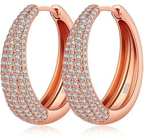 Ohrringe Gold Creolen Damen Ohrringe Silber 925 Creolen Damen Gross Echt Rosa Gold Creolens Silber 925 20mm