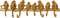 Kare Design appendiabiti da parete Monkey Hook, oro, scimmiette, 8 ganci, corridoio, bagno, stanza da letto, stile esotivo, stile giungla, 70x22x5cm (L/A/P)