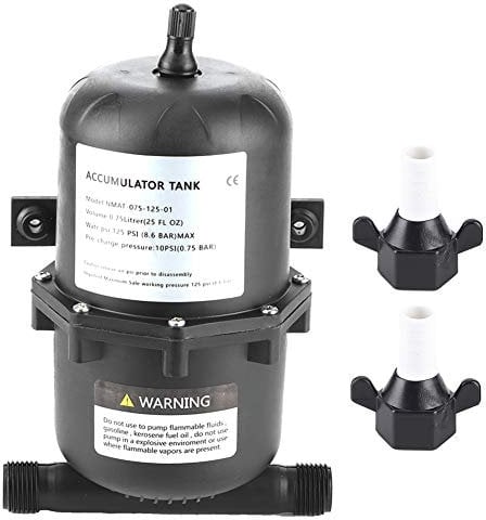 VOBOR Acumulador, Tanque de presión, Bomba de Agua, Control de Flujo, 0,75 L, 125PSI, para Accesorio de Sistema de Agua de Barco RV Marino