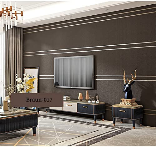 SAIMEYI Vliestapete Im Skandinavischen Stil, Horizontal Gestreifte Tapete, Moderne Minimalistische ，Braun Vliestapete für Wohnzimmer, TV-Hintergrund, Schlafzimmer, Kinderzimmer.