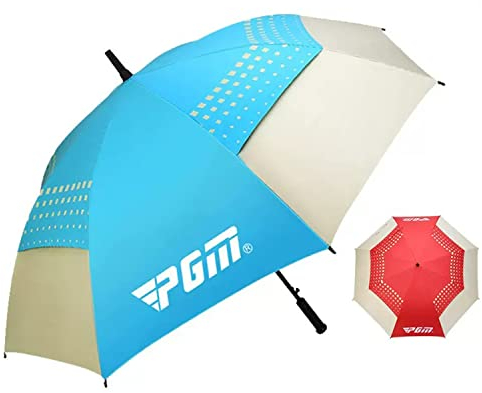 PGM Golf-Regenschirm, winddicht, automatisches Öffnen, Doppeldach, belüfteter Regenschirm für Regen und Wind, UV-Schutz, Reiseschirm für Damen und Herren, 137,2 cm