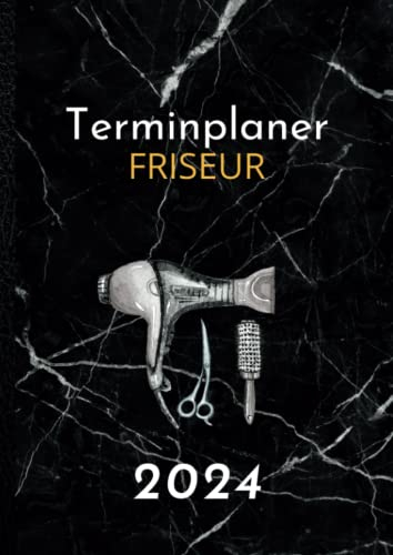 Terminplaner Friseur 2024: Terminkalender 1 Woche auf 2 Seiten, Uhrzeit mit 15 Minuten Takt, Montag bis Sonntag, 8:00 Uhr bis 21:00 Uhr mit monatlicher Schichtplaner | Friseur Planer A4