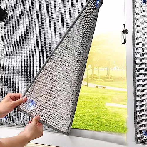 Zlovne Vinilos para Ventanas Privacidad,Película de Protección Solar Película Aislante de Aluminio Película Reflectante Aislamiento Térmico,para Baño Decorativo Sala de Estar Cocina (70x150cm/28 x59)
