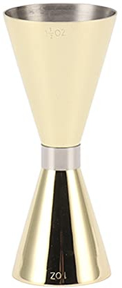 Marooma Doppelendiger Cocktail-Messbecher aus 304 Edelstahl, Bar-Messbecher mit Skala für Präzises Mixen auf Partys zu Hause für Amateur-Mixologen und Party-Gastgeber(Gold)