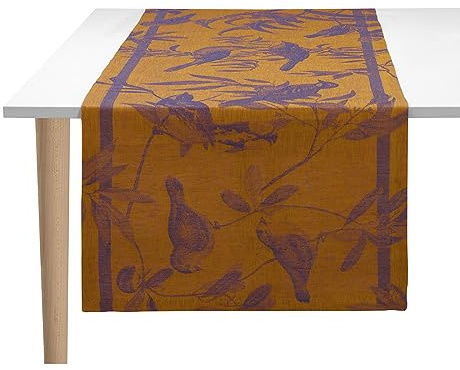 Le Jacquard Français 28269 Tischläufer Voliere Nocturne 50x200 cm Leinen