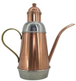 Huilier en cuivre et inox avec poignée de cuisine maison pour restaurant Pizzeria 1 litre artisanal fabriqué en Italie
