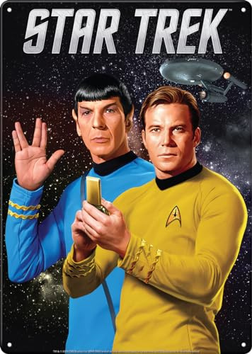 Ata-Boy Metallschild Star Trek The Original Series Spock und Kirk, Zinn, 29,2 x 21 cm