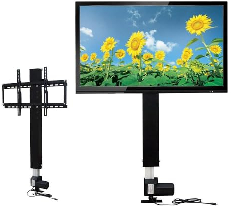 TouSuaRSi Electric Hebehalterung 26-57 TV Lift Standfuß Hebesystem Hub+Fernbedienung, 24V Elektrisch LCD Motorisiert TV Lift Halterung 700mm, Max. 1000N/80KG