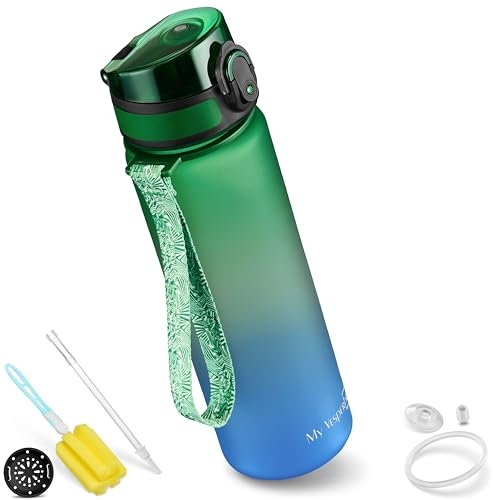 My Vesperbox Minny Kinder-Trinkflasche 750ml – Auslaufsicher & BPA-frei – inkl. Ersatzdichtung, Reinigungsbürste, Fruchtsieb & optionalem Strohhalm – Ideal für Schule, Kindergarten & Sport