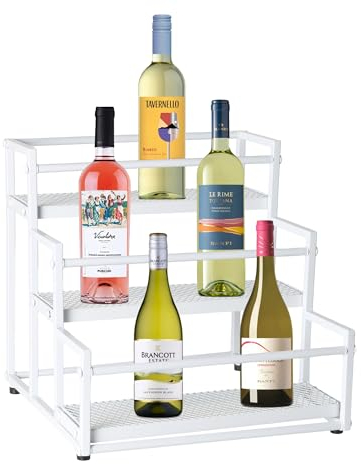 Alyoen Étagère à sirop de café à 3 étages pour sirop, vin, vinaigrette, 12 bouteilles de sirop de café, étagère à épices, étagères à vin pour plan de travail, cuisine, station de café