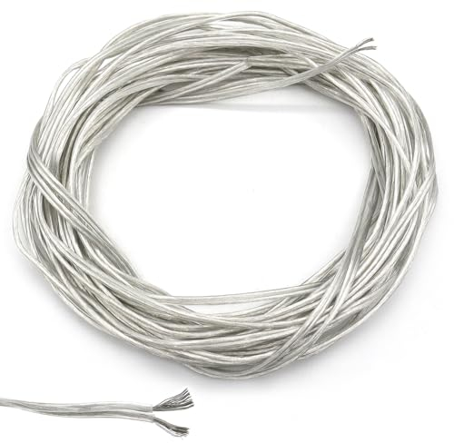 GOIYZTTR 10M Transparent PVC Flexible Kabel, 2-Adriges Flachkabel 20 AWG Kabel Durchmesser 3 mm zum Einbau von Elektrogeräte mit Geringem Stromverbrauch