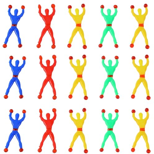 AEIOPRS 15 pcs Fenêtre Collante fenêtre Collante Chenille Hommes coloré grimpeur Jouet Extensible adapté à la Tour Anniversaire garçons et Filles