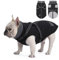 PETTOM Hundemantel Wasserdicht, Hundejacke Kleine Hunde, Hundemantel Winter Warm und Winddicht, Wintermantel Hund Fleece mit Geschirr (Schwarz, M)