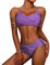 Generico Costume Costume Fascia Donna Costume da Bagno Bikini Lurex a Vita Divisa da Donna Costume da Bagno in Due Pezzi Costume da Bagno Push-up Viola Costumi da Bagno Costumi Tezenis (Purple, M)