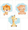 FAVELOT Poster Kinderzimmer Jungen A4 - Wolken, Tiere, Blau - Bilder Babyzimmer Deko - Deutscher Premium-Druck - 3er Set Din A4