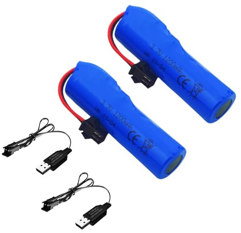 2PCS 3.7V 1200mAh Li-ion Batterie SM-2P Stecker mit USB Ladegerät für doppelseitige Fernbedienung Stunt Truck RC Fernbedienung Auto DE68 DE44 DE45 DE58 DE49 DE57 DE70
