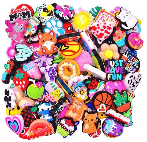 Random Different Focal Bead for Pens Bulk 200PCS Silicone Focals Bead Mixed Cute DIY Craft Loose Bead for Pen/Bracelet/Keychain/Necklace Students Gifts Teens Party Favors