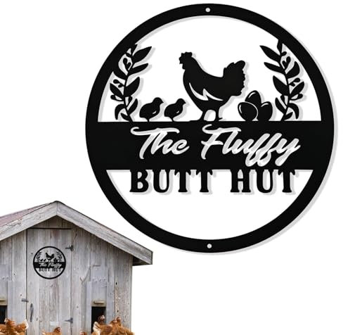 Meindin Lustiges Hühnerstall-Schild | Rustikales Bauernhaus-Schild – Metall-Hühnerhaus-Dekoration, Vintage-Wandkunst-Schild für Zuhause, Hühnerstall, Küche, Bauernhof