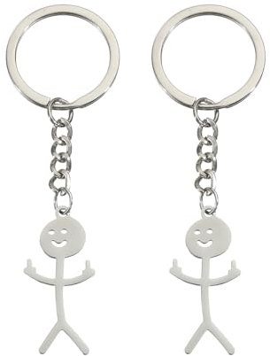 CGEAMDY 2 Pièces Pendentif Portes-Clés Voitures Accessoires Décoration, Porte-Clés De Voiture Matchmaker, Porte-Clés Voiture En Acier Inoxydable, Porte-Clés Créatif En Métal Pour Accessoires Voiture