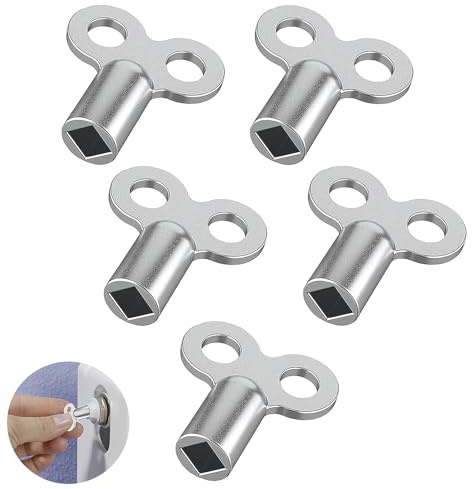 YUGUOLAN 5 Stück Heizkörper Entlüftungsschlüssel, Universal, Silber