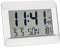 TFA Dostmann Wanduhr digital, 60.4519, Funkuhr mit Innentemperatur, Wochentag (8 Sprachen), Datum, Zeitzoneneinstellung, Kunststoff, (L) 215 x (B) 160 x (H) 26 (68) mm (Silber)