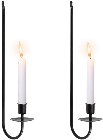 2Pcs Mental Iron Wall Candle Holder 40x7x11cm Modern Wall Candle Sticks Holder L Shape Wall Pillar Candle Sconce Holder Wall Art Decor for Living Room Bedroom Farmhouse Fireplace Wedding