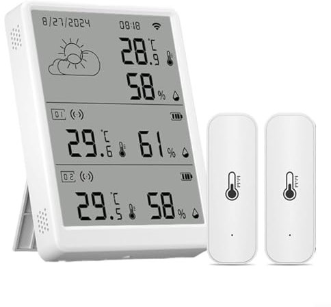 Wi-Fi Smart Hygrometer Thermometer mit Fernüberwachung und App-Steuerung zur Überwachung der Raumtemperatur, Humidore, Gewächshäuser