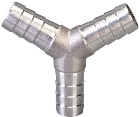 Connecteur de tuyau en forme de Y, 20 mm en acier inoxydable à 3 voies pour eau/carburant/gaz