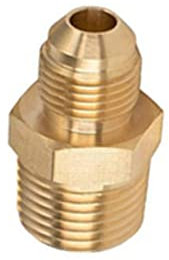 Homoyoyo 2pcs Gas Hose Adapter 1/2'' to 3/8'' Flare Connector Solid Brass Quick Coupler High Performance for Gas Brazier