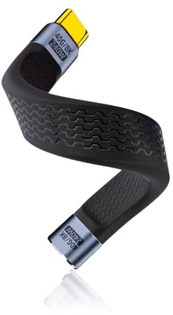 FASTELECTRIC Short USB C to USB C Extension Cable 5Inch, 240W PD Fast Charging Thunderbolt 4 Extension Cable, 40Gbps Short Type C Extender Cable with 8K Video for Thunderbolt 4, iPhone 15 and More