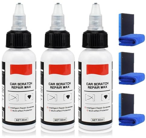V-Vaxy FlüSsigglas FüR Autolack, V Vaxy Car Scratch Repair Wax, Car Scratches Repairing & Polishing Wax Paint Restorer (4Pcs) (3 Stück Scratch Wax Set)