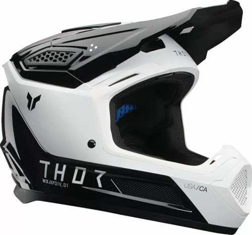 Thor MX Motocross Cross Helm Fleet Storm schwarz Weiss, Größe: Größe M (57-58)