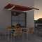IKAYAA Tenda da sole 400x300 Tenda da Sole Retrattile Manuale con LED con Manovella Tenda a braccio per esterno Terrazza Balcone -Multicolore-400 x 300 cm