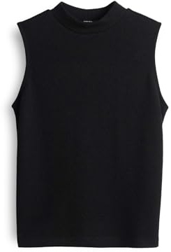 someday Damen Top | KOSINA Slim Jerseytop in Bouclé Optik Black, 40