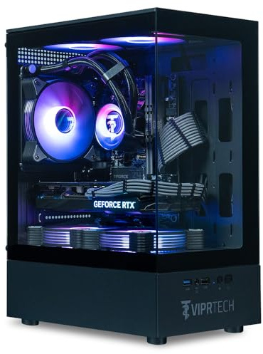 ViprTech Stryker 3.0 Gaming PC - AMD Ryzen 7 (4.1GHz Turbo), RTX 3060 12GB, 16GB DDR4 RAM, 1TB SSD, 700W PSU, WiFi BT, Win 11 Pro, RGB, Desktop Computer Prebuilt, Black