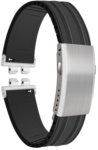 Korlexchi Watch Band for Men, Compatible with Casio GM-B2100 & GMW-B5000, Fluoroelastomer Rubber Strap for G-Shock, Soft Durable Comfortable Replacement Wristband
