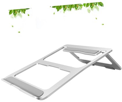 Holibanna Support Ordinateur Portable Aluminium Ventilé Portable Relevable et Pliable pour Refroidissement et Antidérapant Compatible PC et Usage Bureau et Déplacements