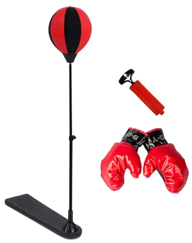 Kit D'entraînement De Boxe – Ensemble De Sacs De Frappe Stables, Jouet d'exercice, Équipement De Gym À Domicile, Accessoire De Jeu Actif | Gants Et Base De Sac De Boxe Portables pour, Entraîne