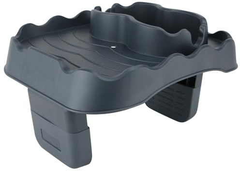 Ablagetablett Multifunktionales Pool Zubehör, Verstellbarer Whirlpool Beistelltisch, Rutschfester Whirlpool Tischablage, Whirlpools Tischregal mit Abflusslöchern, Pool Getränkehalter für Spa (Grau)