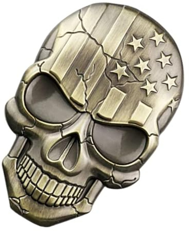 Cabilock 3d Totenkopf Autoemblem aus Zinklegierung mit Usa Flagge 3d Aufkleber für Auto Lkw Motorrad und Helm Kratzdeckendes Fahrzeuglogo