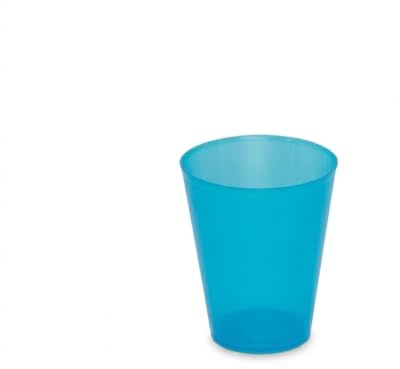 Vasos de Fiesta Reutilizables de Colores (480 ml) - Brillan con Luz Negra - Vasos de Plástico Rígido para Cumpleaños, Eventos Infantiles y Celebraciones - Aptos para Lavavajillas (50, Azul)