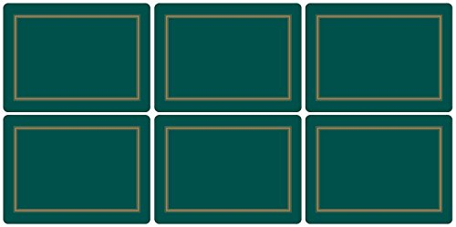 Pimpernel 30,5 x 23 cm MDF mit Kork Rückseite Platzsets, 6 Stück, Classic Smaragd