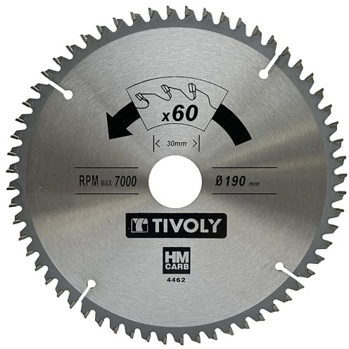 Tivoly XT50514004462 Lame de Scie Circulaire Ø190 x30mm x Z: 60 Dents Carbure, Coupe Finition - Pour plastique, aluminium, multimatériau