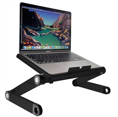 WorkEZ Light Adjustable Laptop Stand – Lightweight Adjustable Lap Desk for Laptop Desk Ergonomic Laptop Riser For Desk Laptop Stand for Bed Portable Laptop Desk Foldable laptop stand for couch