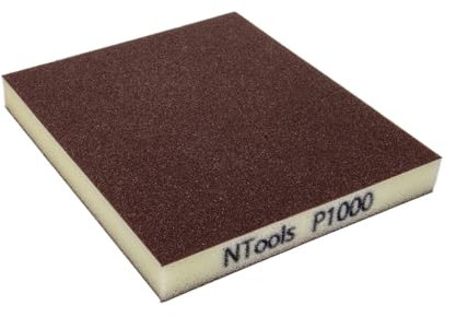 Ntools GSD - Kit de 20 éponges de ponçage Grain 1000 | Éponges abrasives pour Bois, Plastiques, métaux, Vernis, apprêts et Autres Surfaces | Utilisables à Sec et à l'eau | Grain 1000 | 20 pièces